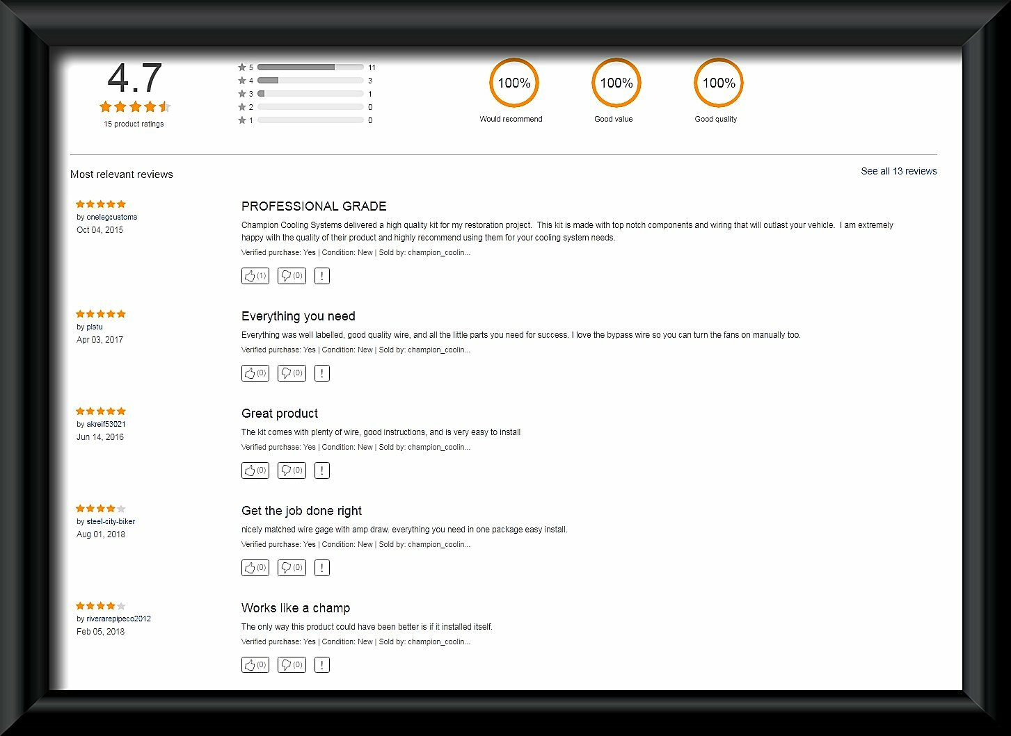 Champion Cooling 180 Degree 40amp Electric Fan Relay Kit, Single or Dual Fans DR