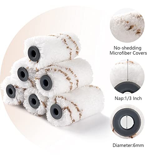 Paint Roller Kit, 9 Pack, 2 Inch Microfiber Paint Roller Covers, 2 Inch,9 Pack