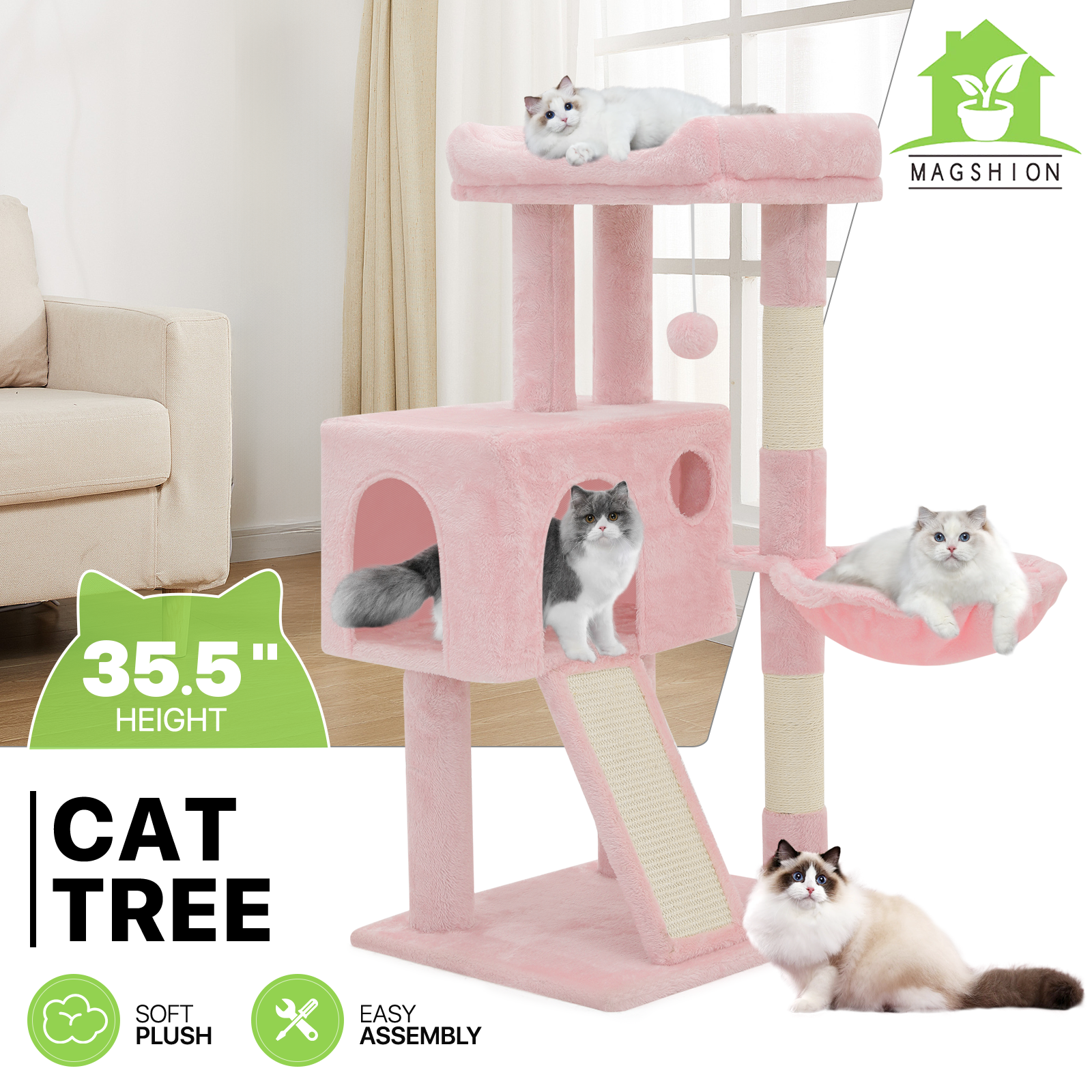 Cat Tree Tower Activity Center Kitten Playing Condo House Sturdy Bed Furniture