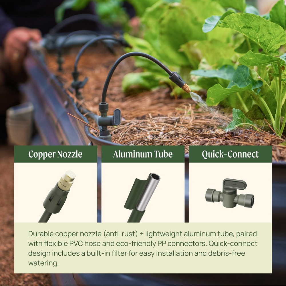 Vego Garden Drip Irrigation System Kit for Raised Beds - Efficient Watering