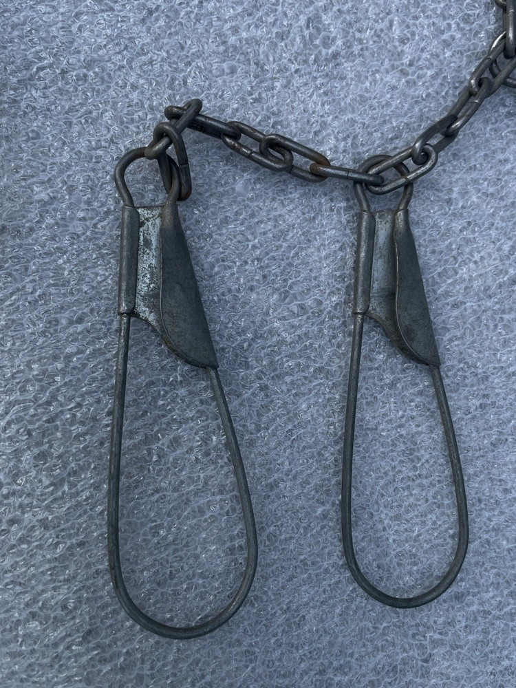 Vtg Metal Chain Link Fish Stringer 9 Snap Loop Clips ??" Long