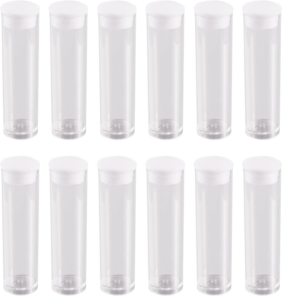 100Pcs Transparent Clear Plastic Small Empty Storage Tubes Bead Container Set...