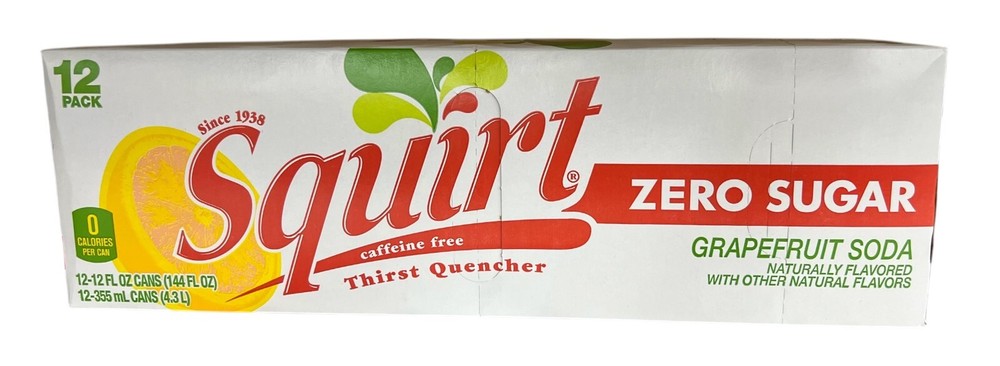 Squirt Zero Sugar Caffeine Free Grapefruit Soda 12 pack