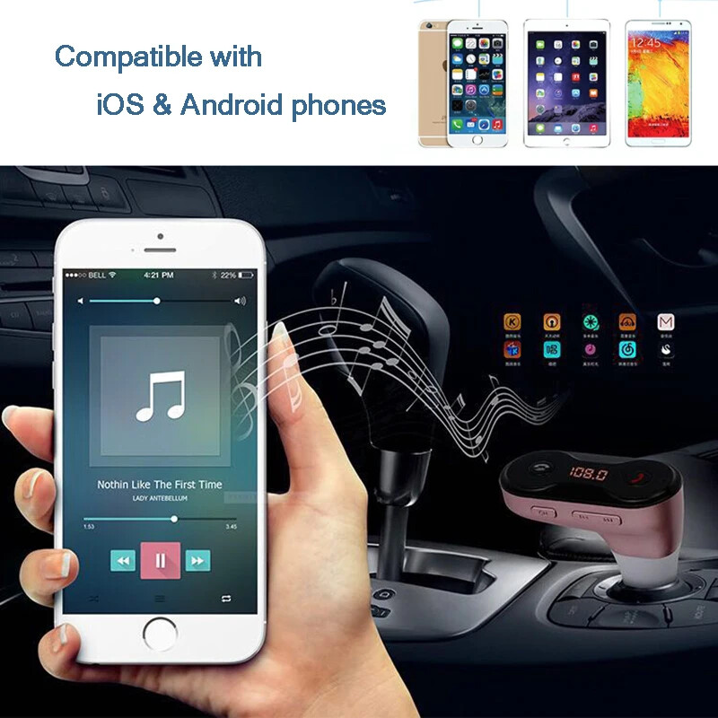 Car Audio Wireless Bluetooth FM Transmitter MP3 Player USB Car Charger Adapter