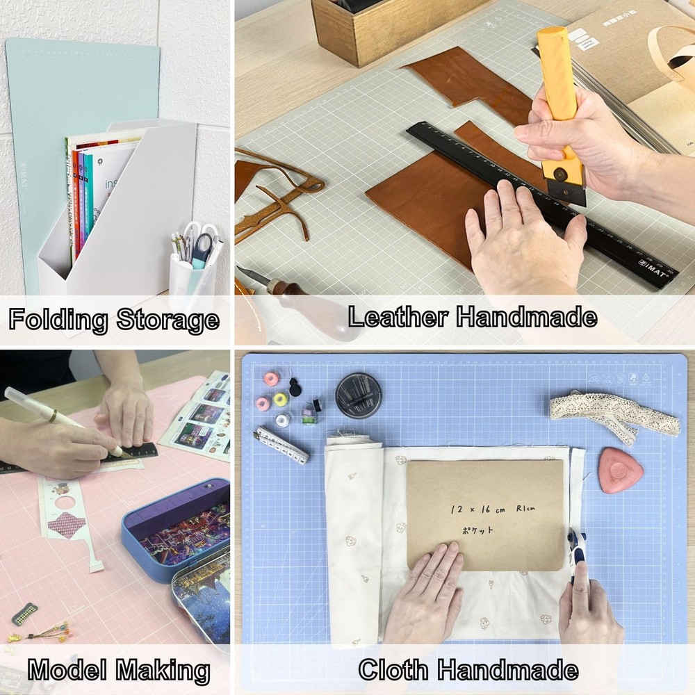 iMAT Flip Cutting Mat Note, A2 (Cm Version), 18"x24" (45x60 cm), Foldable, Su...