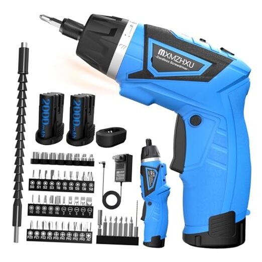 Cordless Screwdriver,8V Electric Screwdriver with 2X 2000mAh