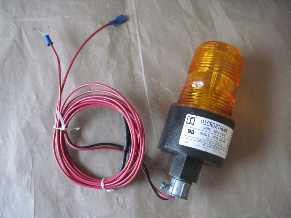 Microstrobe 490S-1280 Amber Strobe Light, 12-80 VDC, 16-24 VAC, Tested