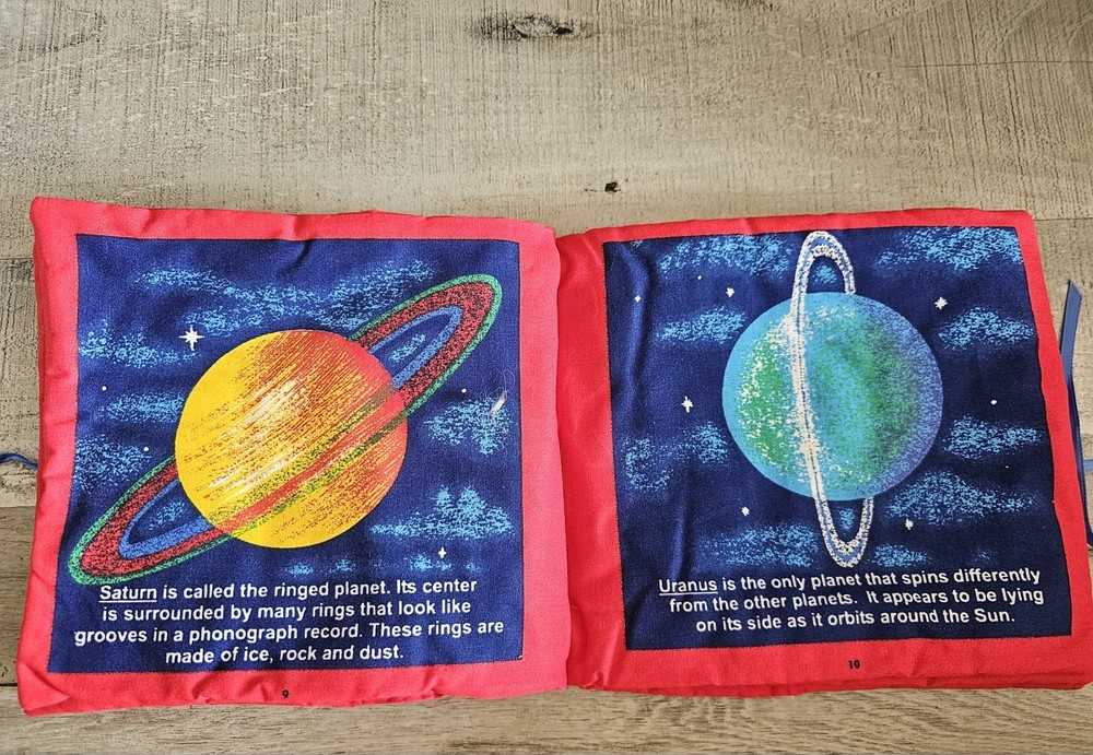 Exploring The Solar System Outer Space Fabric Panel Quilted Book Educational G20