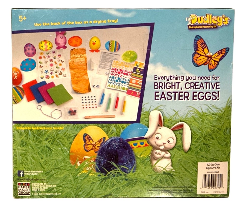 DUDLEY'S All-In-One Easter Egg Decorating Kit Stickers + Wraps+ Glitter+ Fun Set