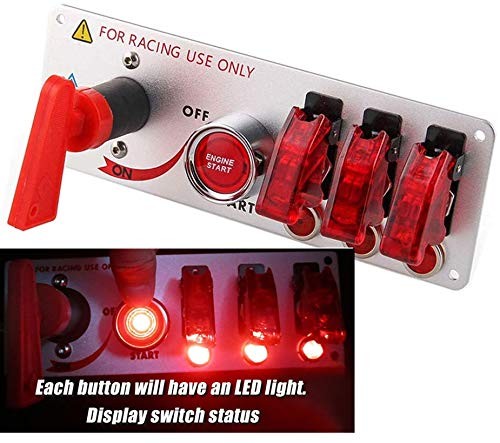 12V Ignition Switch Panel for Racing Car Ignition Starter 5 Gang (B Type)