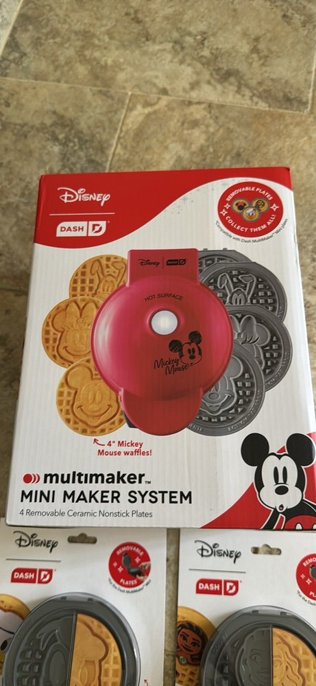 Disney Dash Mickey & Friends MultiMaker Mini Waffle Maker System + Xtra Plates