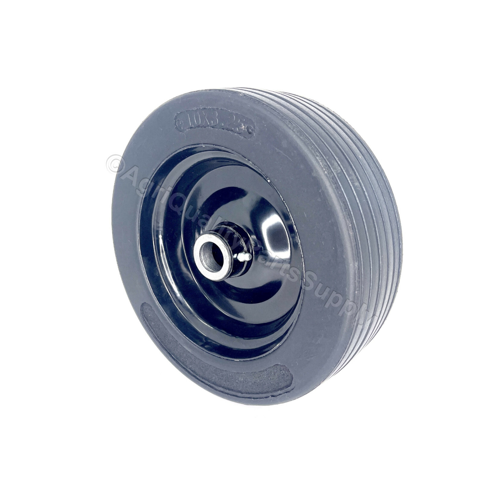 10"x 3.25" FINISH MOWER WHEEL -SOLID MOLDED TIRE - FITS 1" AXLE, Free Shipping