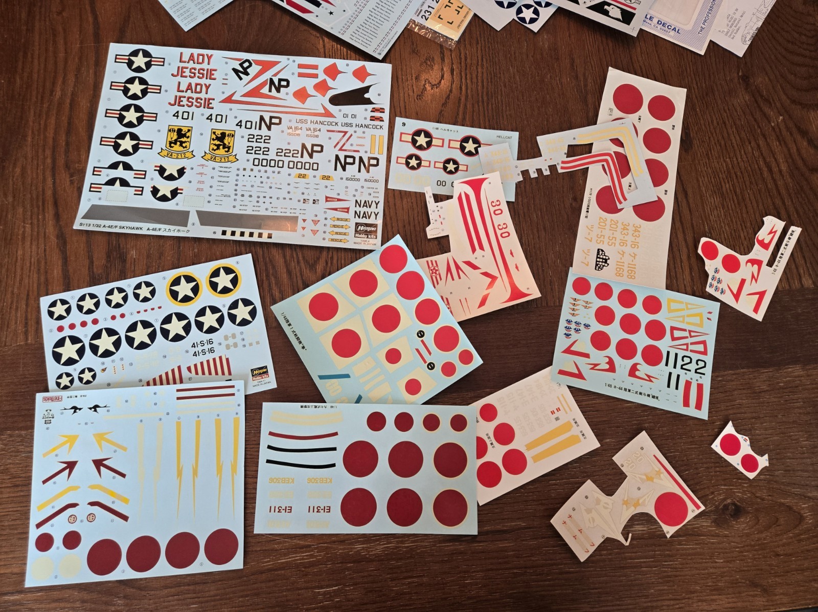 Model Airplane Decal Sheets Lot Hasegawa Tamiya ZOTZ Microscale Etc