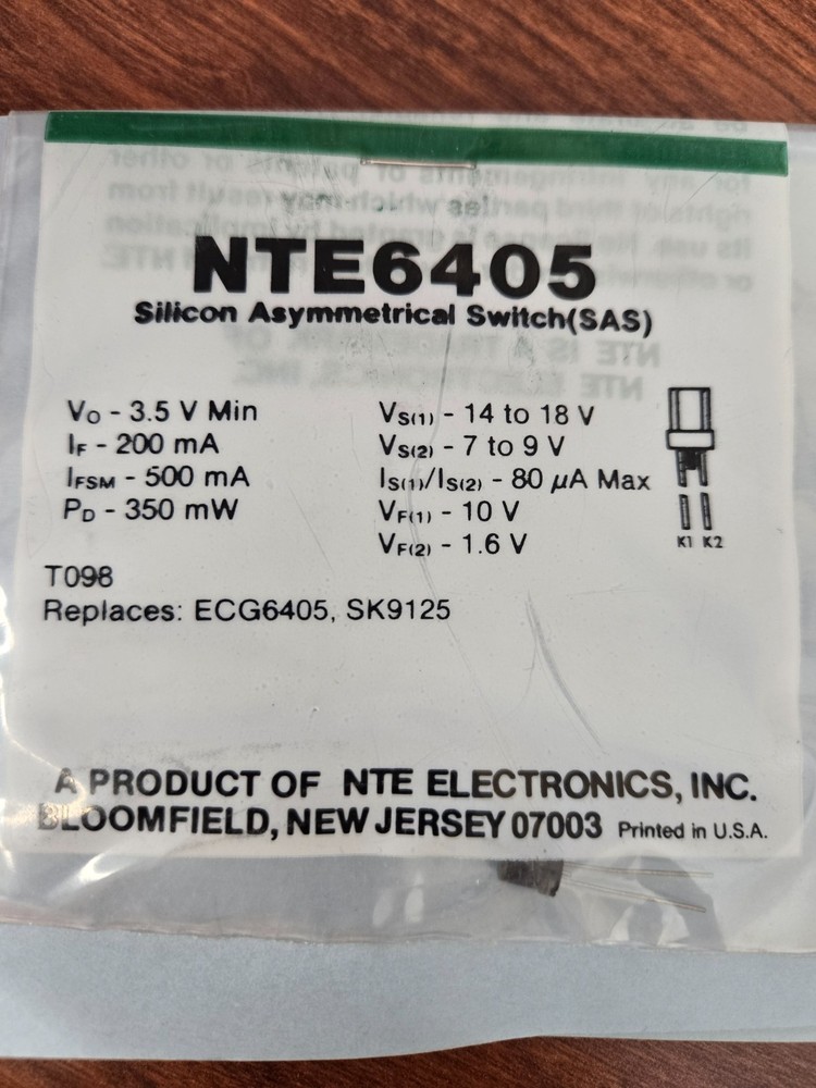 NTE6405 Silicon Asymetrical Switch (SAS)