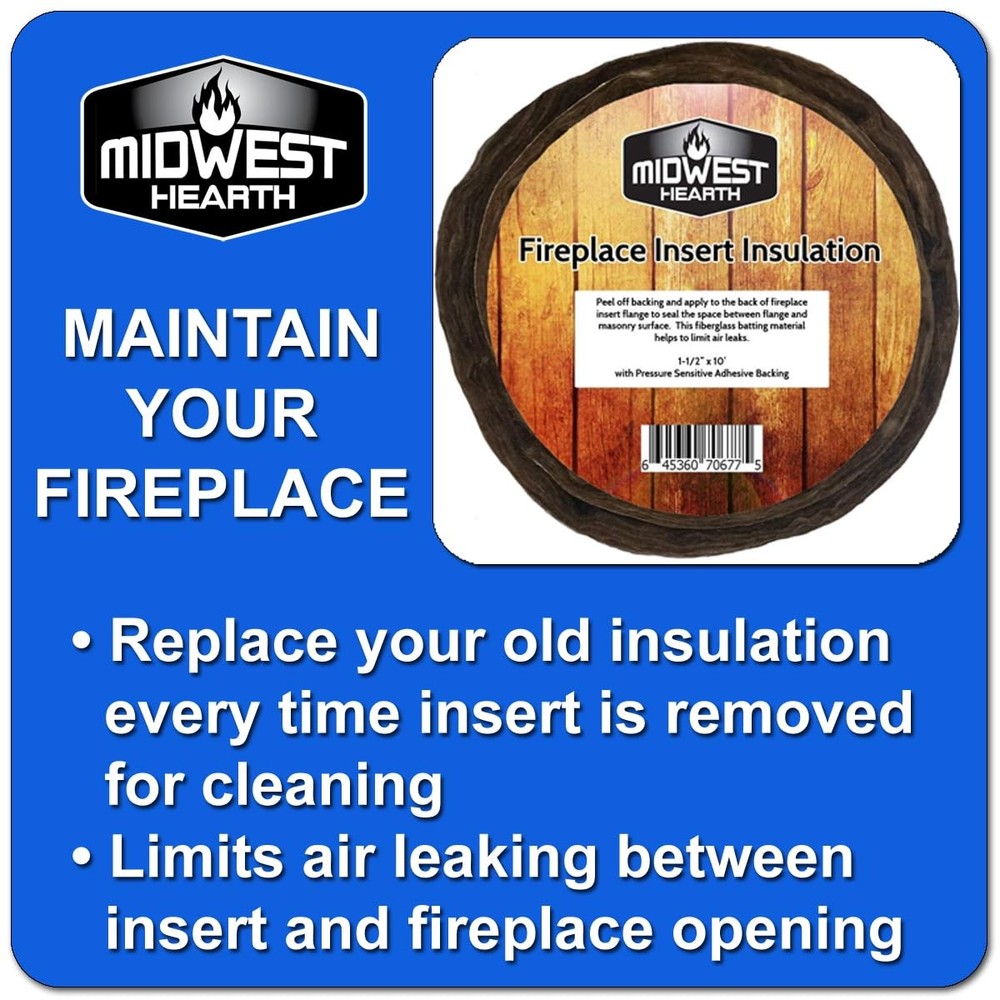 Midwest Hearth Fireplace Insert Insulation 10' Roll Long, Dark Brown