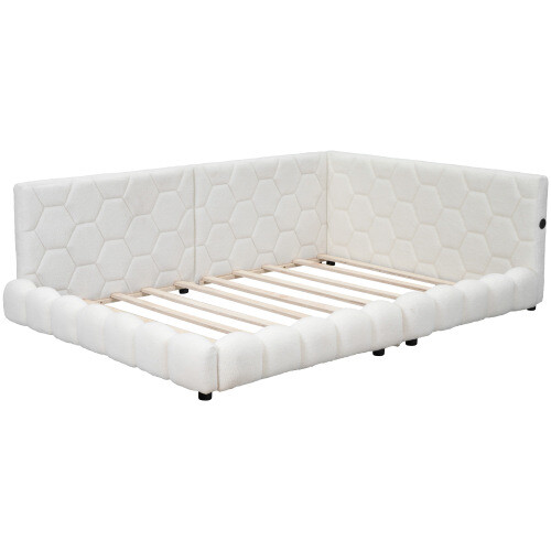 Modern Upholstered Platform Bed Sofa Bed Heavy Duty Daybed Full Size Bed Frames