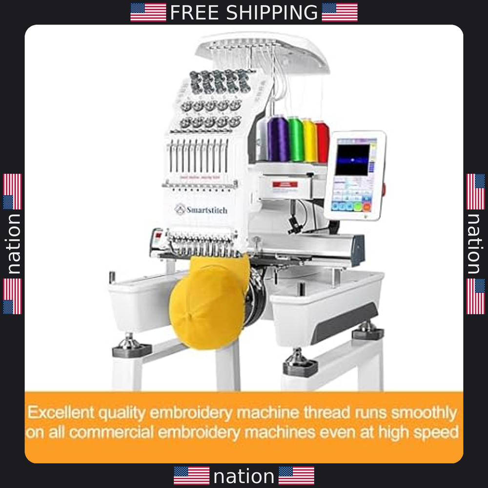 New Brothread 5000M Huge White Polyester Embroidery Thread 40WT for Machines
