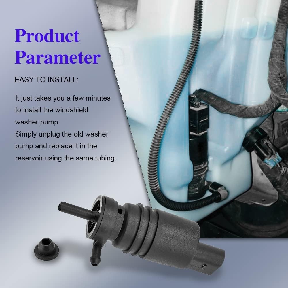 Windshield Washer Pump, Compatible with BMW 328i E46 325i M3 M5 X3 X5 Z3 Z4...