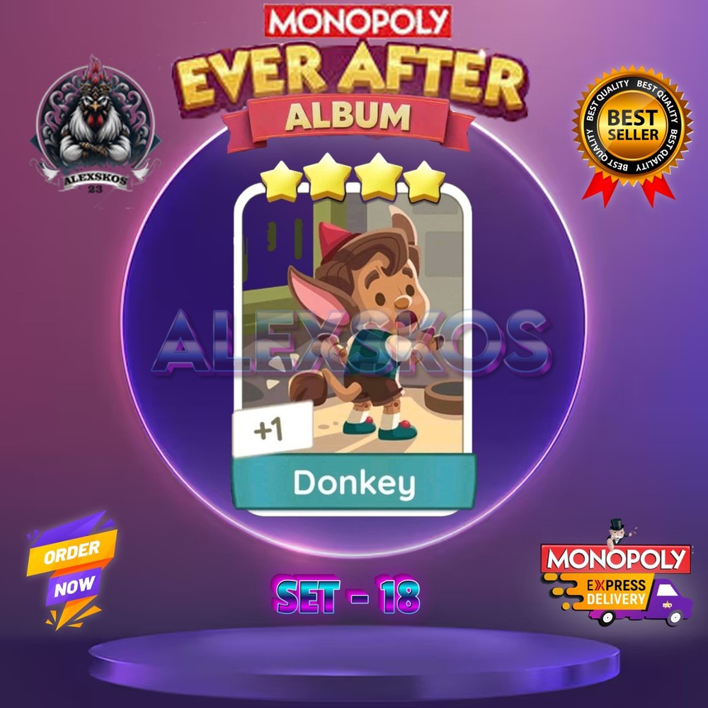 ⭐️ DONKEY ⭐️ MONO_POLY_-GO 4S  STICKERS CARDS ⚡️ FAST SEND ⚡️