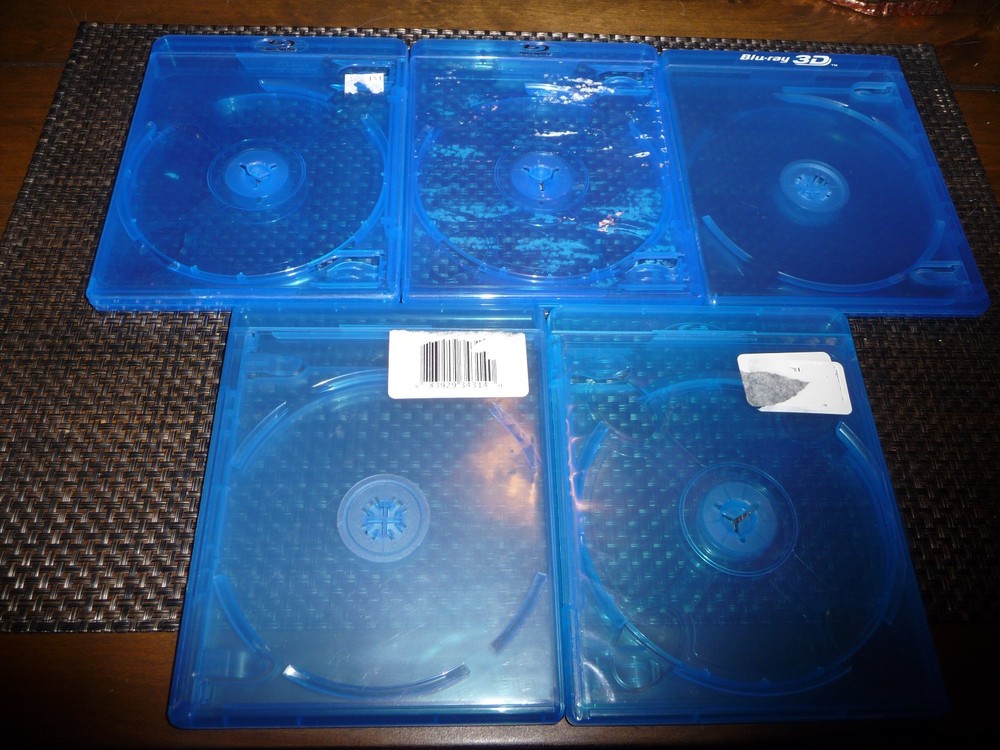 Blu-ray multi-capacity 4-DISC EMPTY CASE LOT (holds 4 discs, normal thickness!)