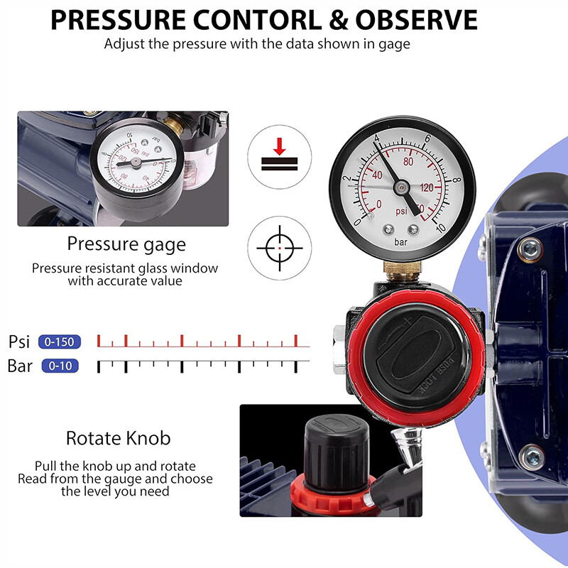 Airbrush Kit Dual-action Airbrush Compressor Art Nail Tattoo Makeup Model