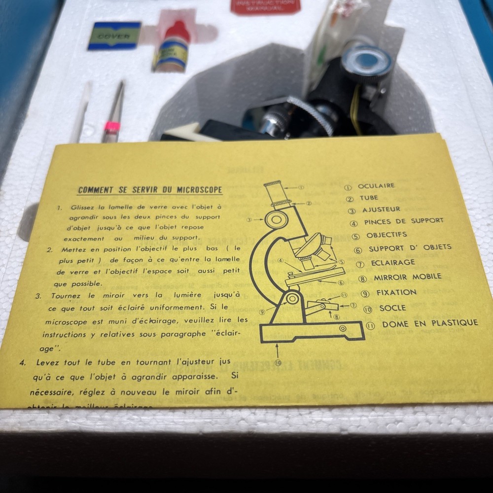 Vintage Creative Science 600 X Microscope Lab with instructions