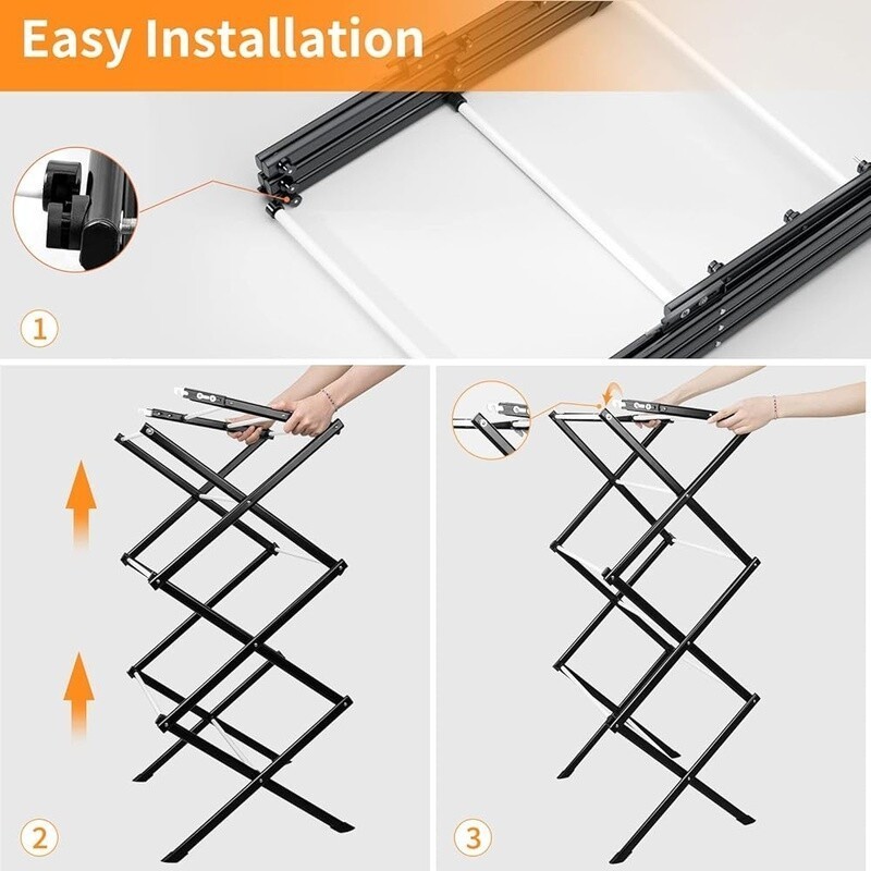 Foldable Clothes Drying Rack Indoor Outdoor Collapsible Space Saving Iron Frame