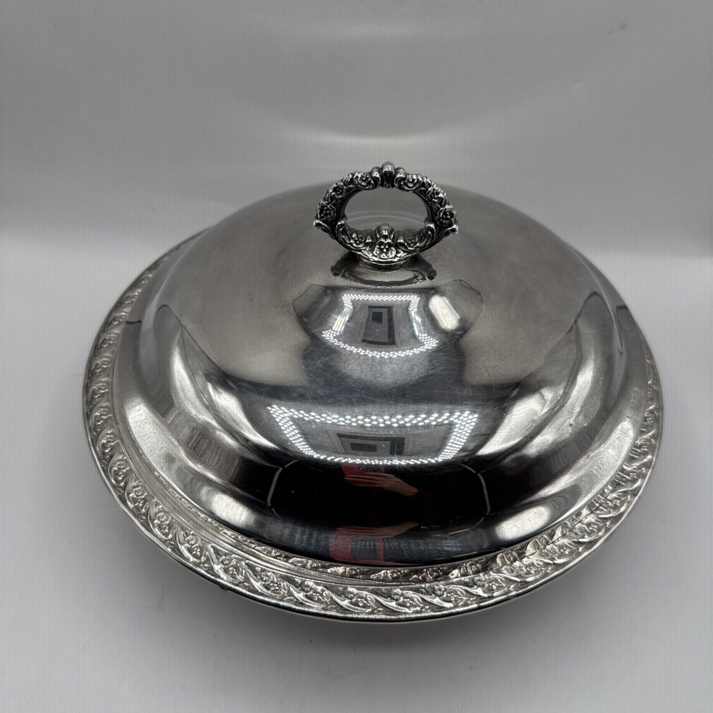 Wm. Rogers & Son Spring Flower Silverplate Lidded Serving Dish #3062