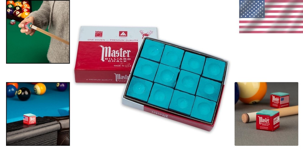 Professional Master Billiard Chalk – 12 Cubes for Optimal Cue Performance