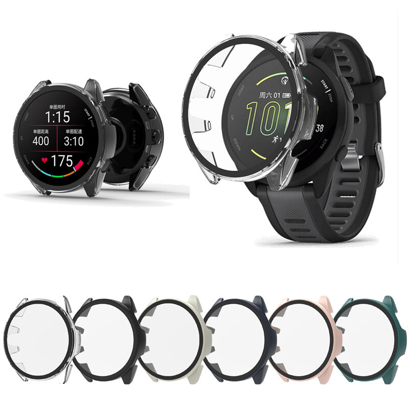 For Garmin Forerunner 165 PC Full Coverage Tempered Glass Case Screen Protector