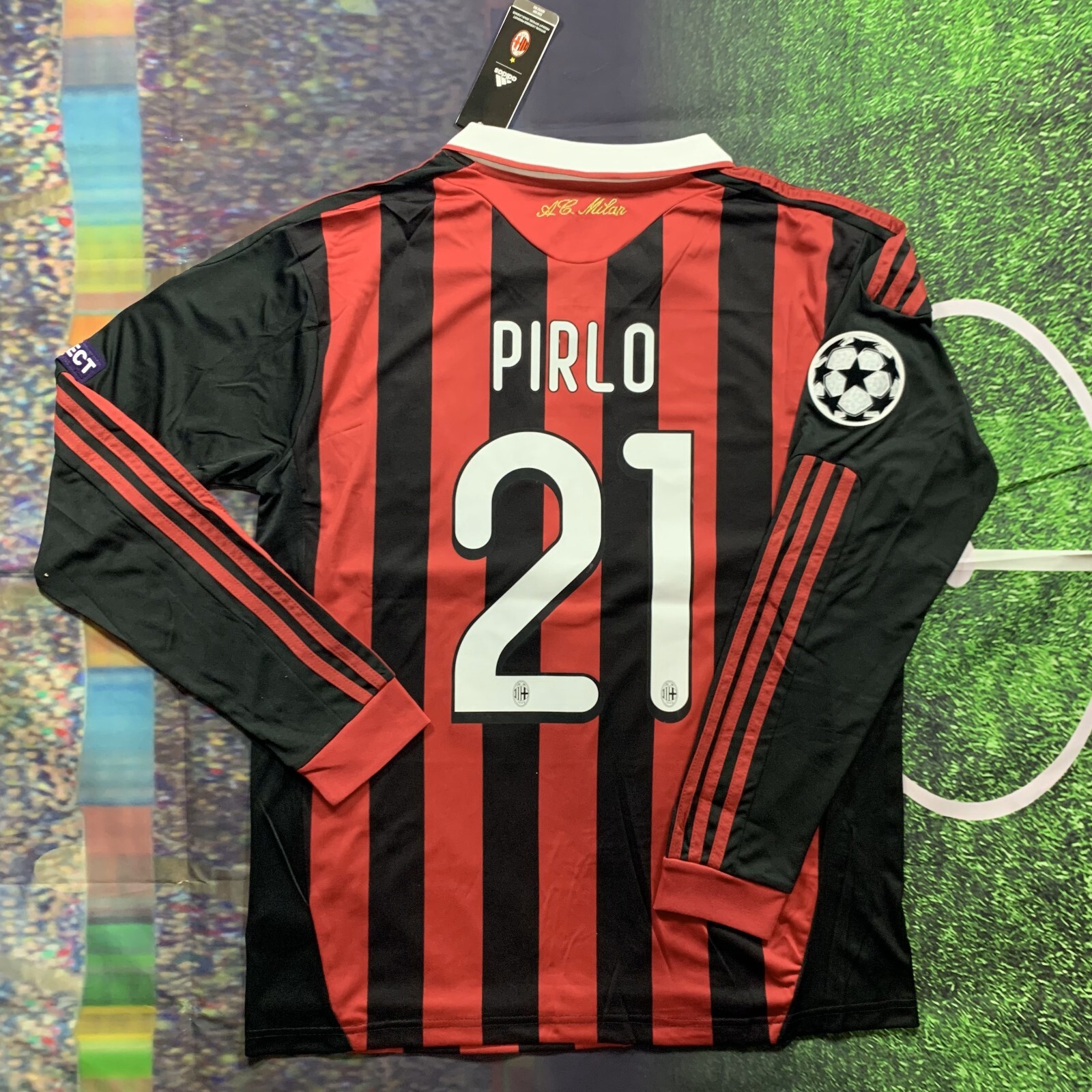 Pirlo AC Milan 2009/2010 Long Sleeve Jersey - Retro Jersey - Mens Sizes