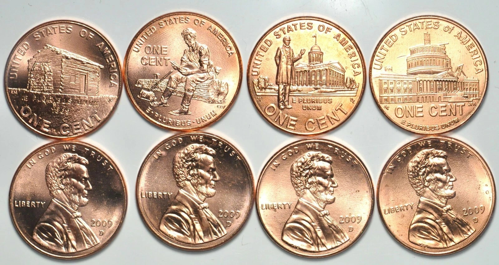 2009 P & D Lincoln Bicentennial Cent Complete 8 coin set Uncirculated