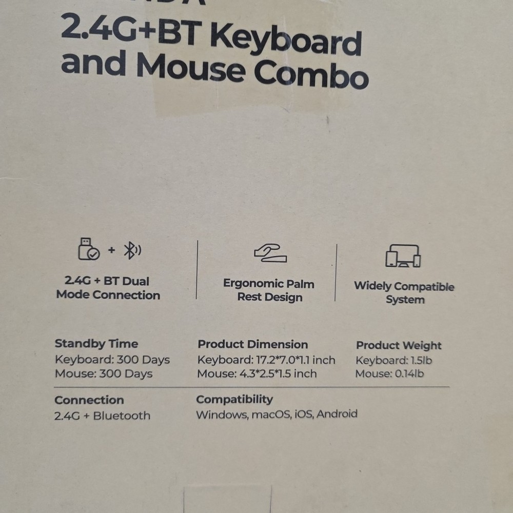 seenda Bluetooth Keyboard + Mouse, COE200 USB + Bluetooth Multi Device Ergonomic