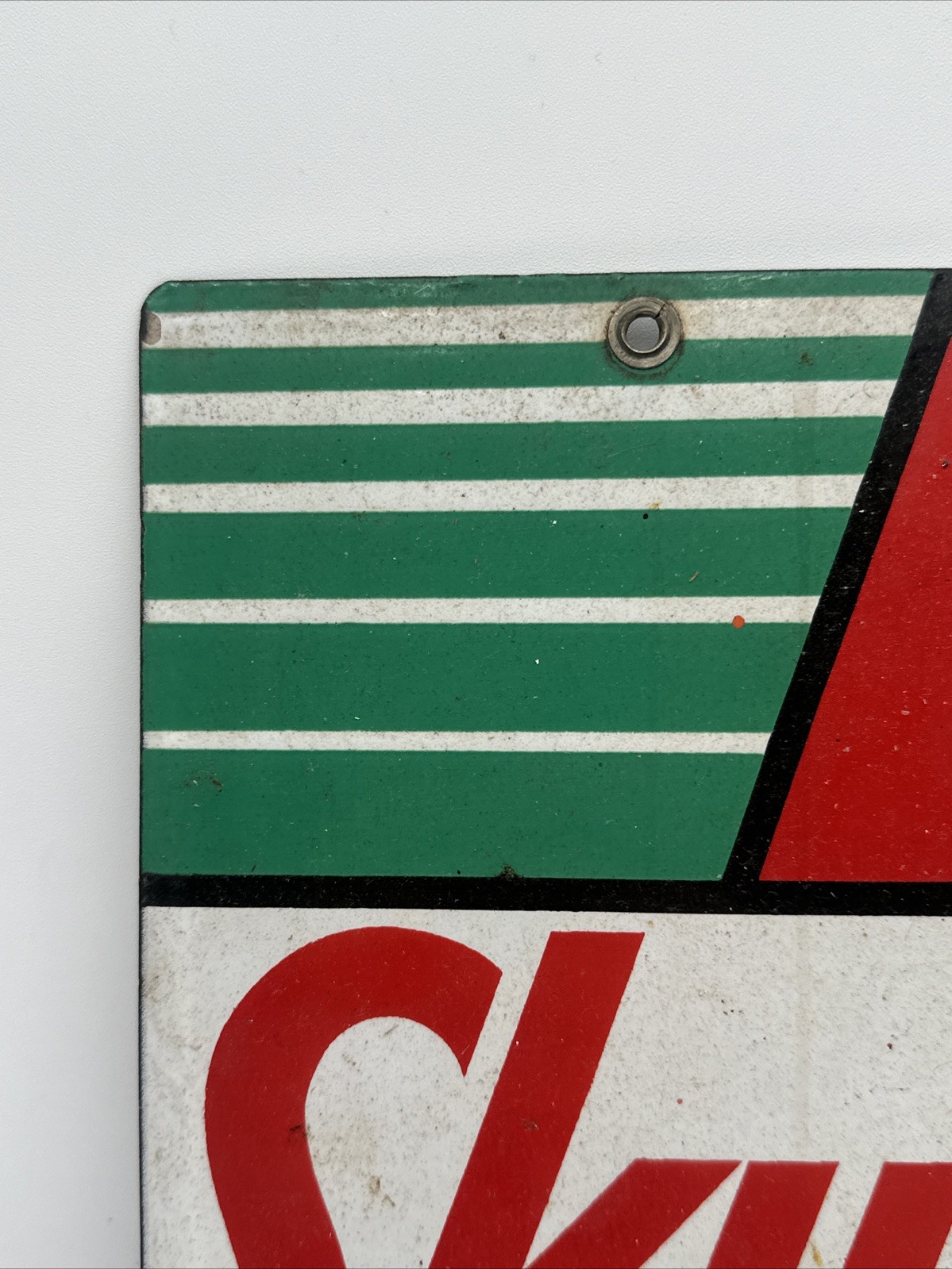 Vintage Texaco Sky Chief Gasoline Metal Sign 1947 12x18 Used