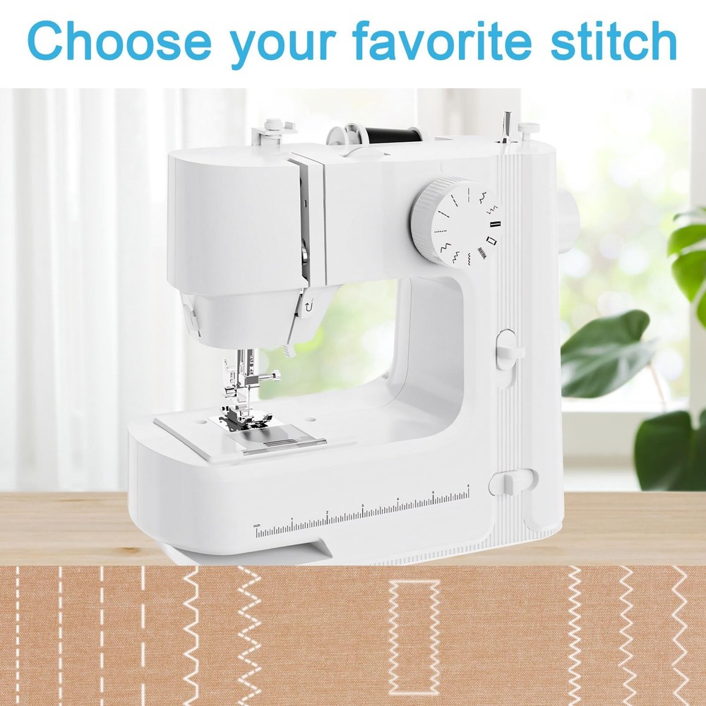 Sewing Machine, Sewing Machines for Beginners with Lights, Forward&Reverse Kn...