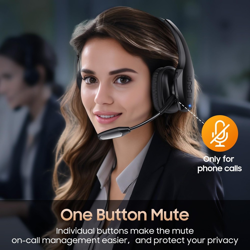 Trucker Bluetooth Headset, Wireless Headset with Mic, Bluetooth Headsets with...