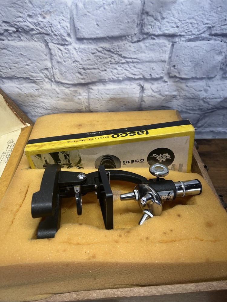 Vintage Creative Science Student School Microscope With Hard Philco Case Tasco