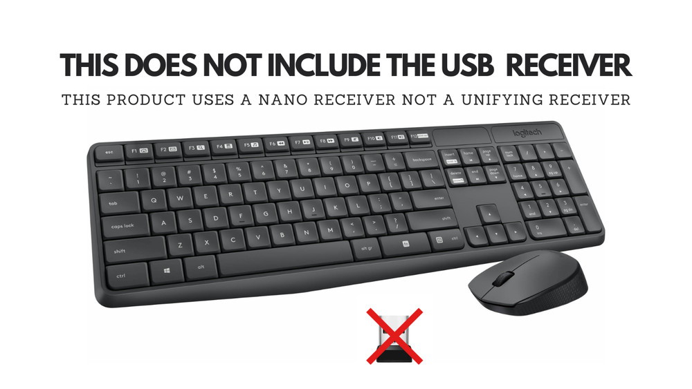 (NO USB RECEIVER) Logitech MK235 Wireless Keyboard and Mouse Combo (920-007897)