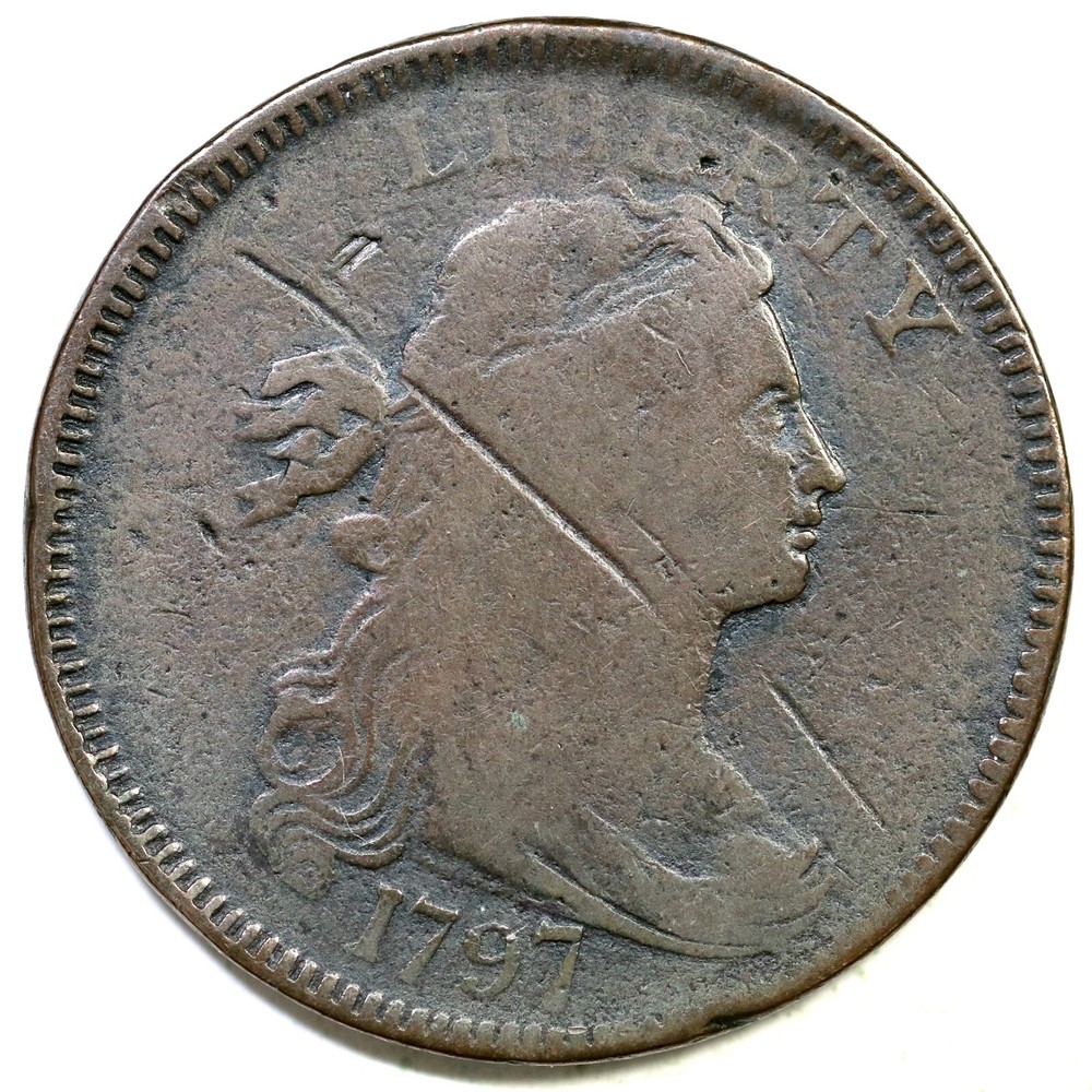 1797 NC-2 R-6 Draped Bust Large Cent Coin 1c