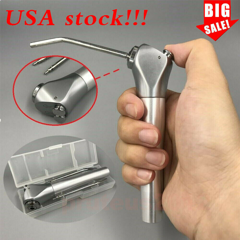 Dental 3 Way Air Water Spray Triple Syringe Handpiece w/ 2 Nozzles Tips Tubes CE