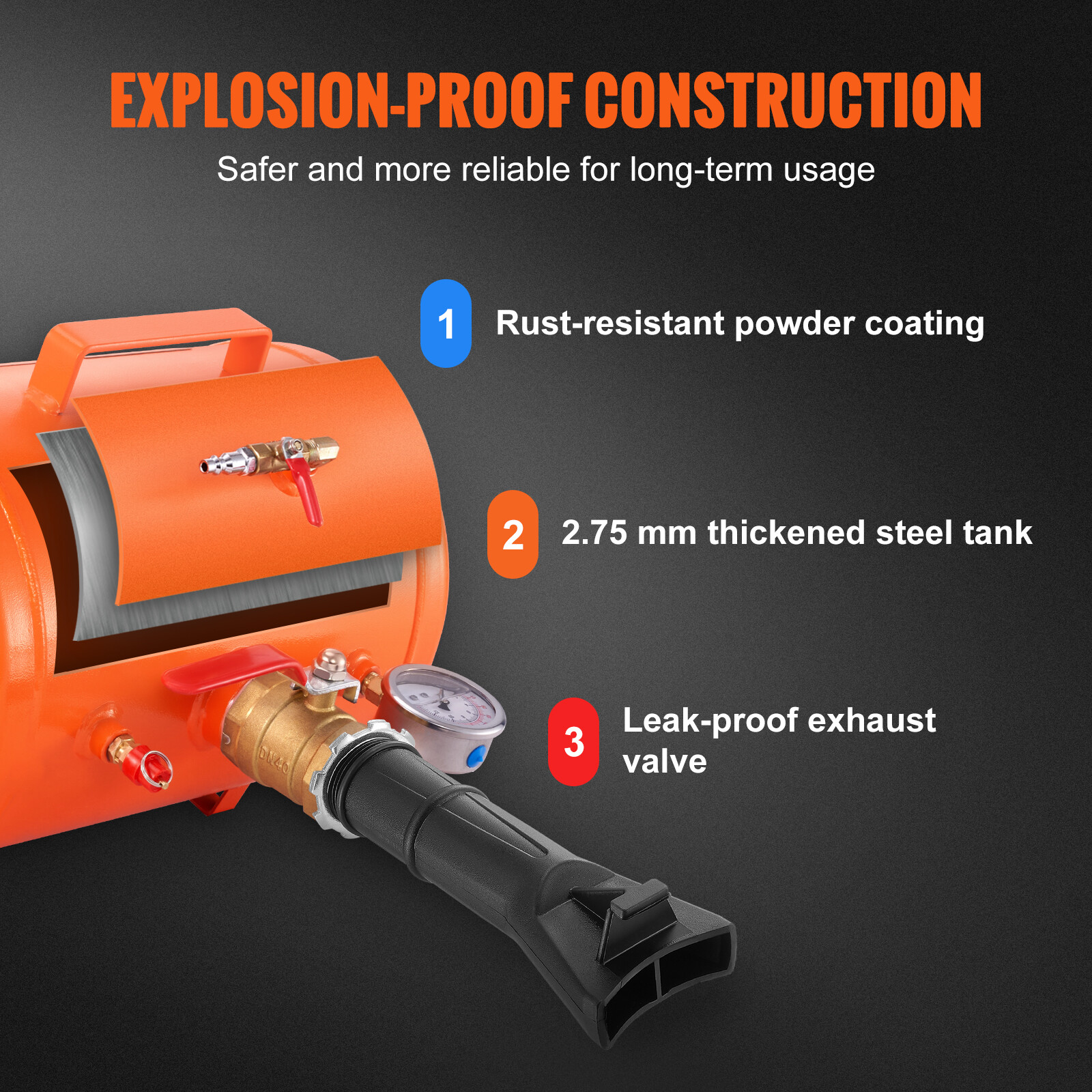 VEVOR Air Tire Bead Seater 5 Gal Blaster Tool Seating Inflator for Truck 145 PSI