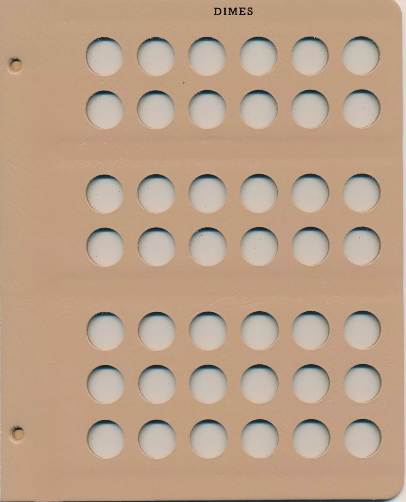 Dansco Extra Page For Collecting US Dime Coins 42 Holes Blank No Dates New