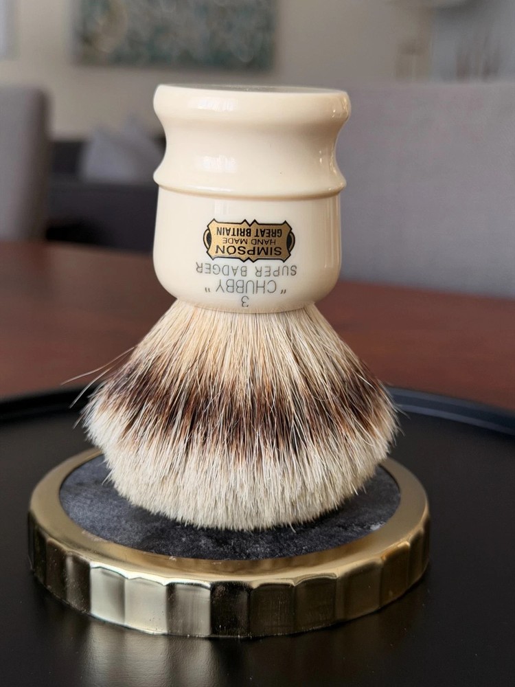 Simpson CH3 Super Silvertip Badger – Ivory Handle – Handmade