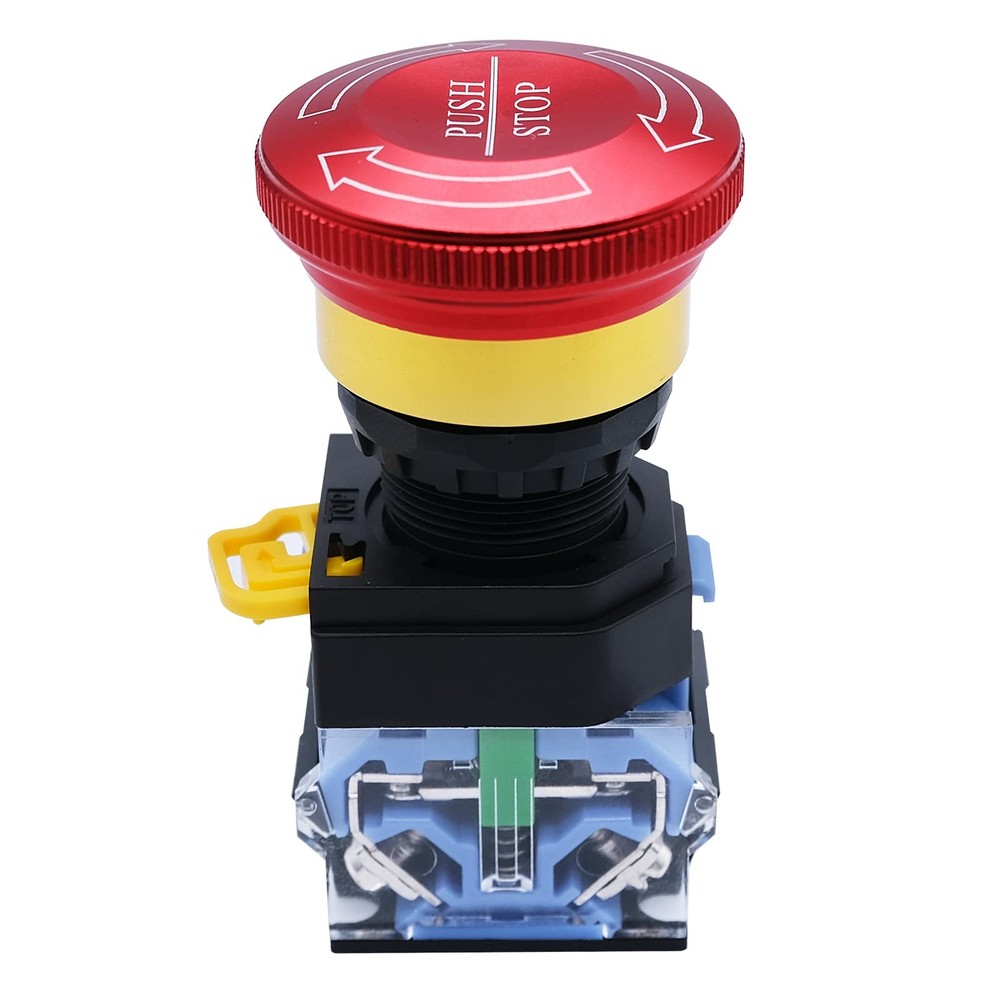 mxuteuk 22mm Metal Latching Emergency Stop Push Button Switch e Stop Button E...