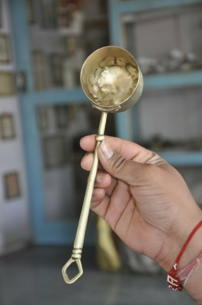 3 Pc Vintage Brass Handcrafted Solid Food Serving Spoons