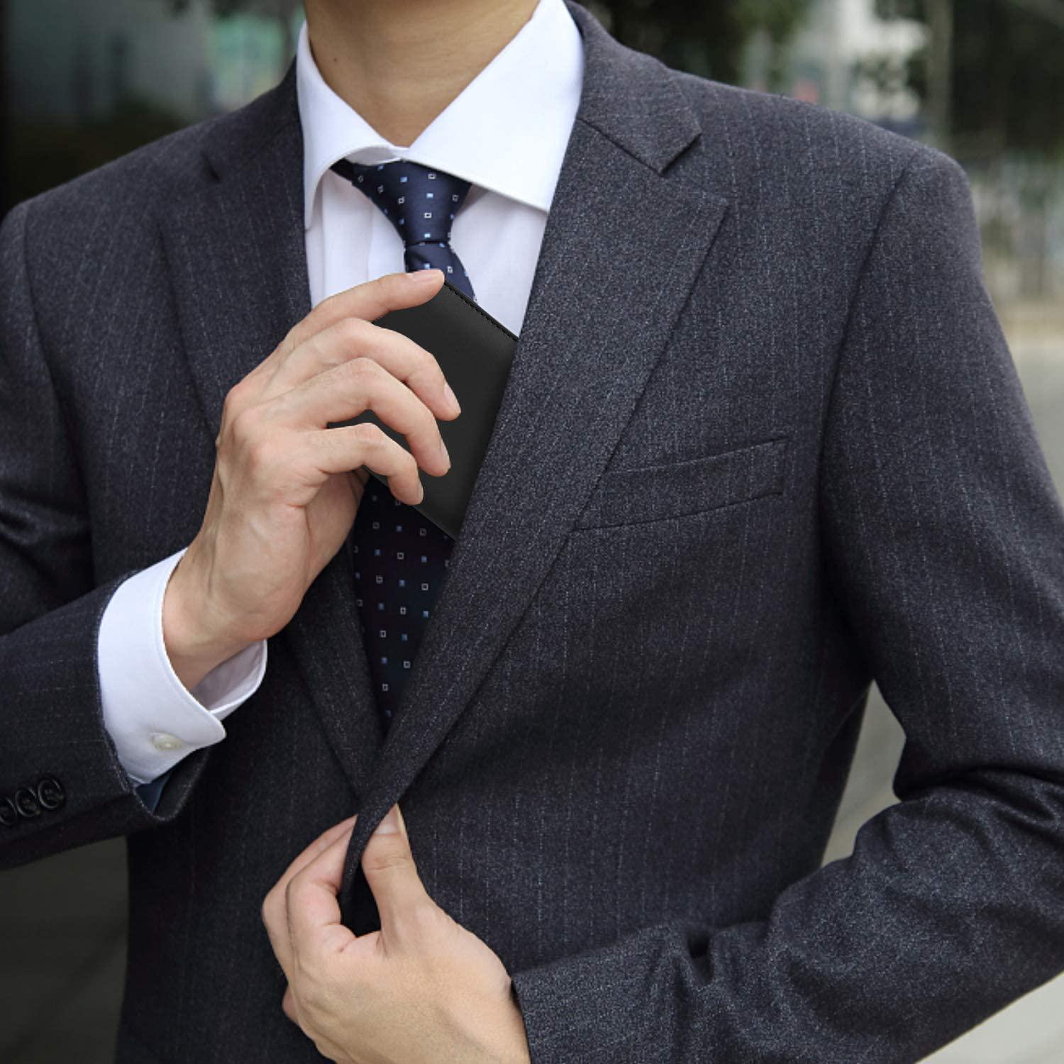 Genuine Cow Napa Leather Slim Checkbook Cover With Pen Holder