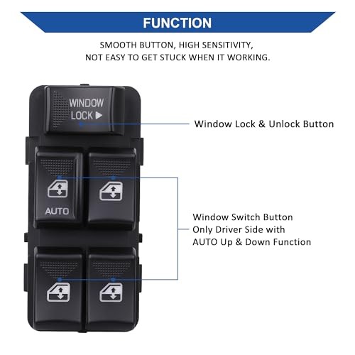Power Master Window Switch 10283834 - Compatible with Chevy Impala 2000-2005,