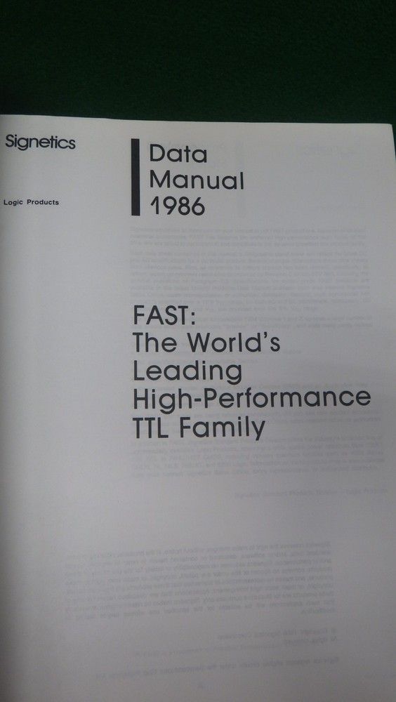 Vintage Electronics Signetics Fast Data Manual/Catalog 1986 TTL