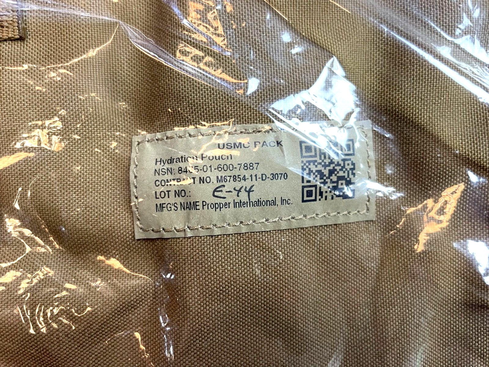 USMC Hydration Pouch 100oz. Coyote "NEW"