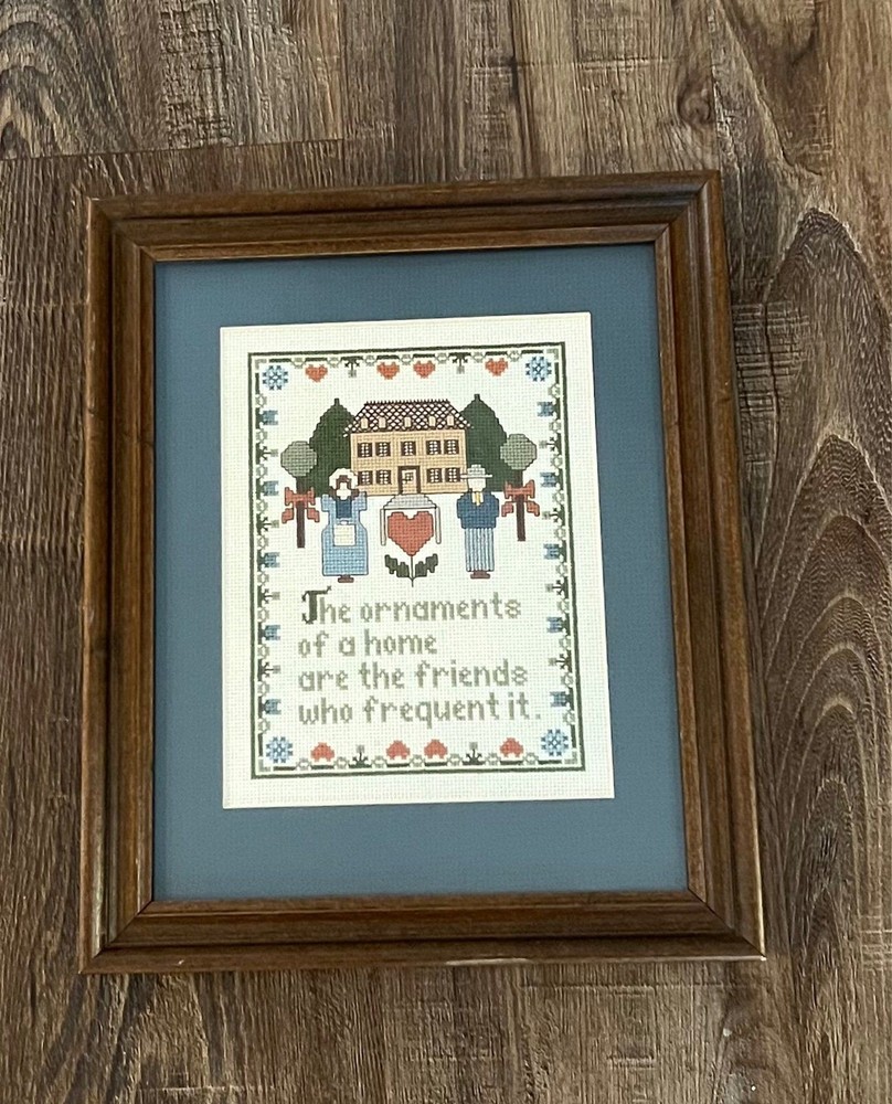 Framed Counted Cross Stitch Sampler